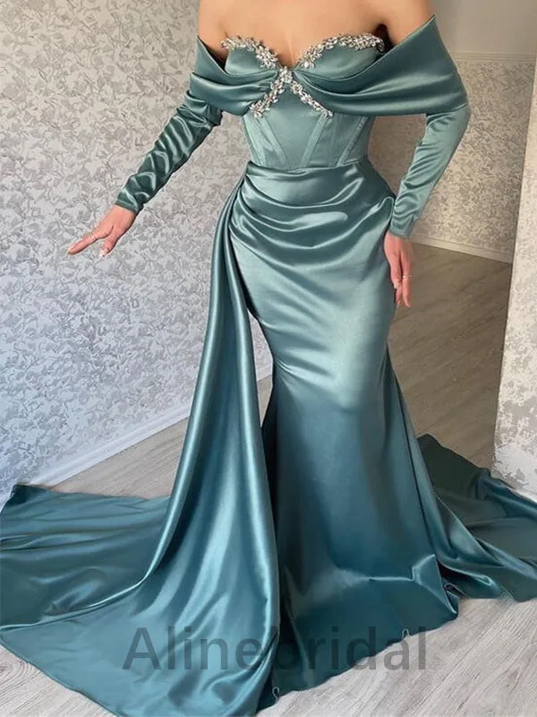 Elegant Sweetheart Off shoulder Mermaid Long Prom Dress, PD3568