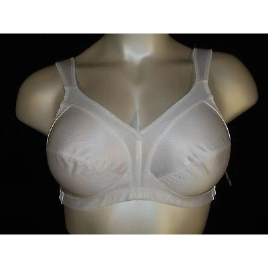 Exquisite Form 2558 Jacquard Satin Divided Cup Wire Free Bra 44B White NWOT