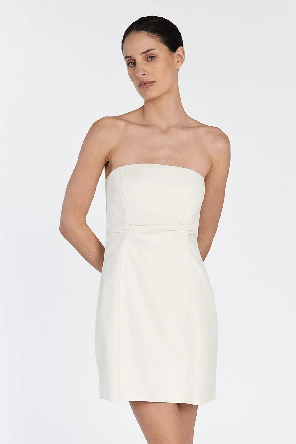 FRANCES CREAM STRAPLESS MINI DRESS