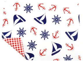 Freckled Sage Genuine Oilcloth Placemats in Nautical Navy