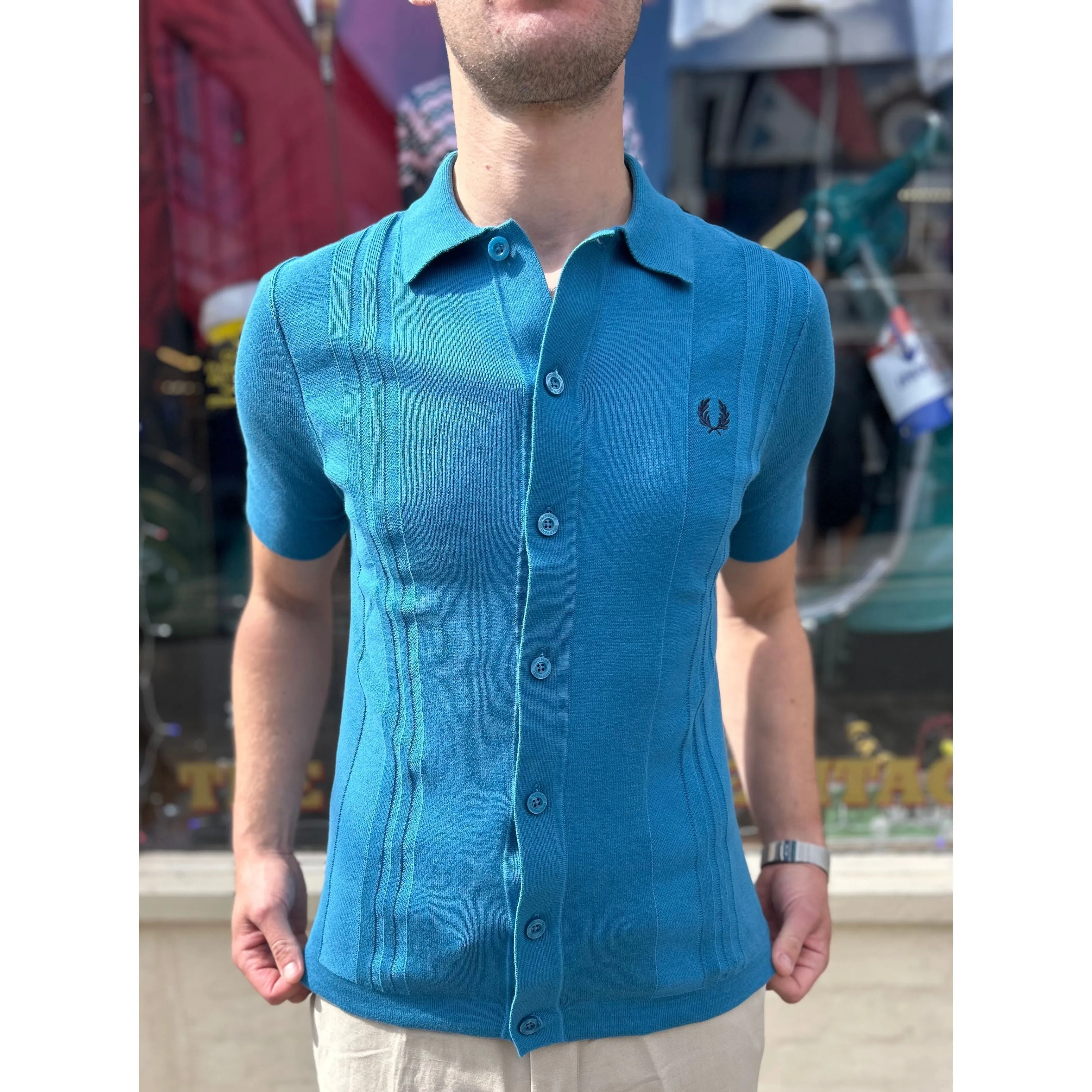 Fred Perry - K5524 Runaway Ocean Button Through Knitted - Polo