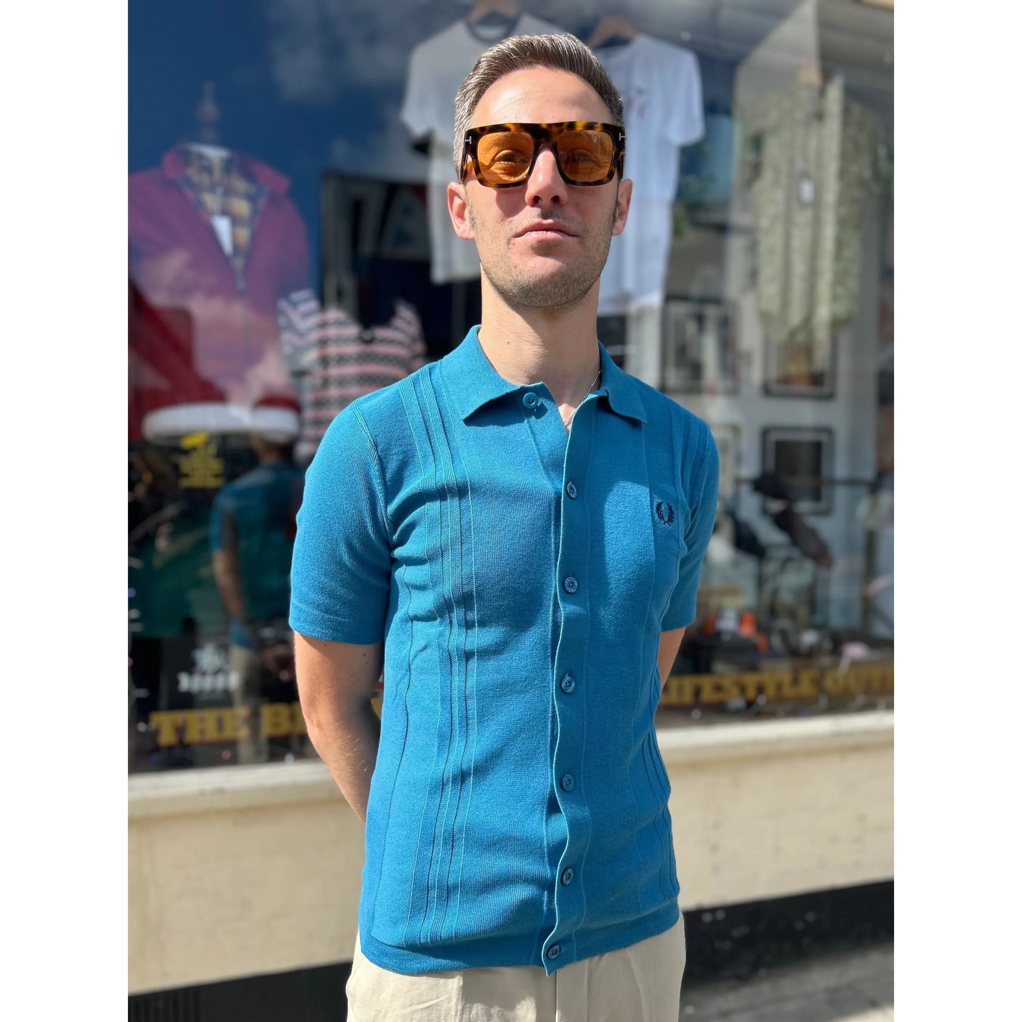 Fred Perry - K5524 Runaway Ocean Button Through Knitted - Polo