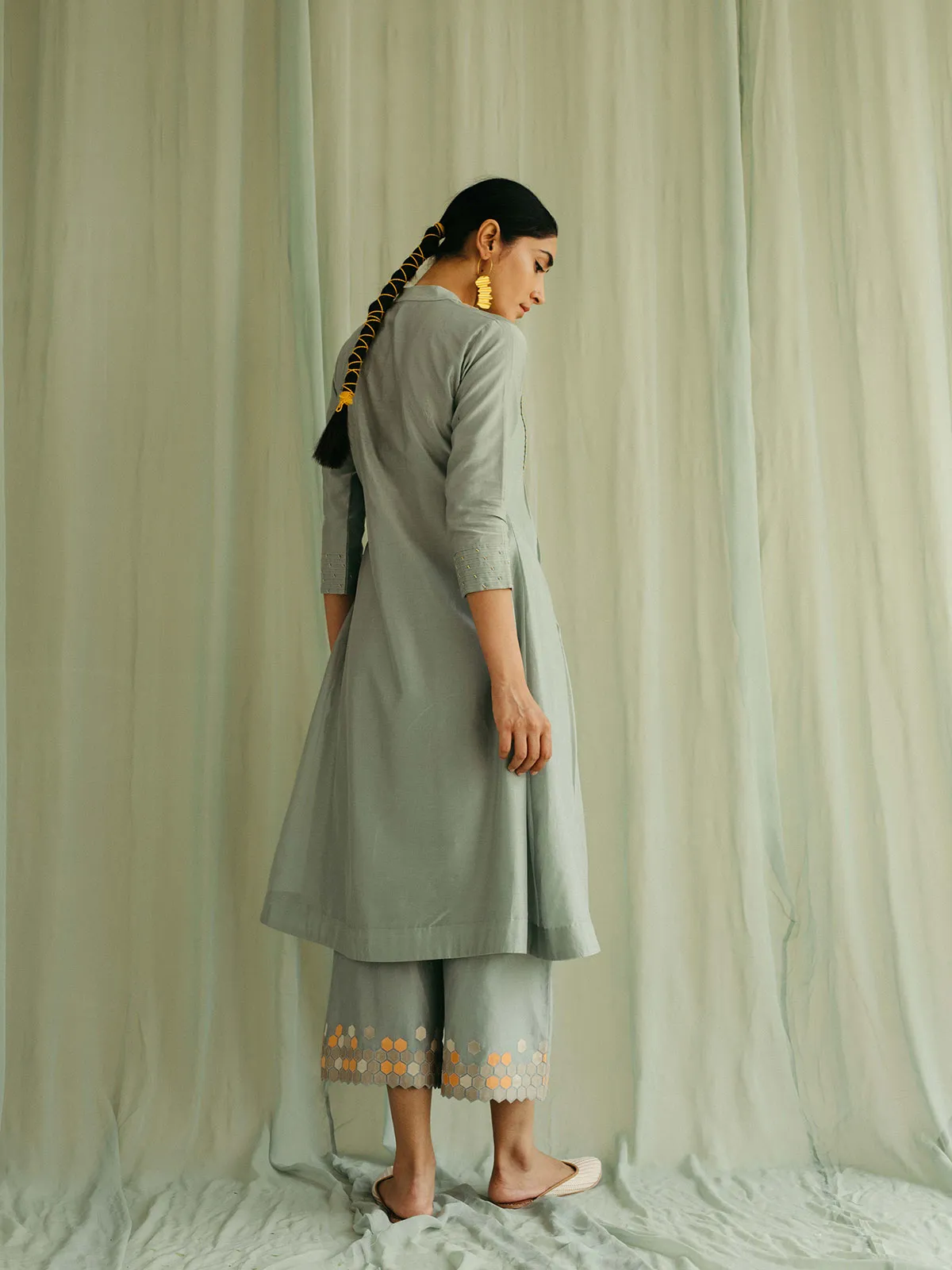 Geometric Applique Kurta Set