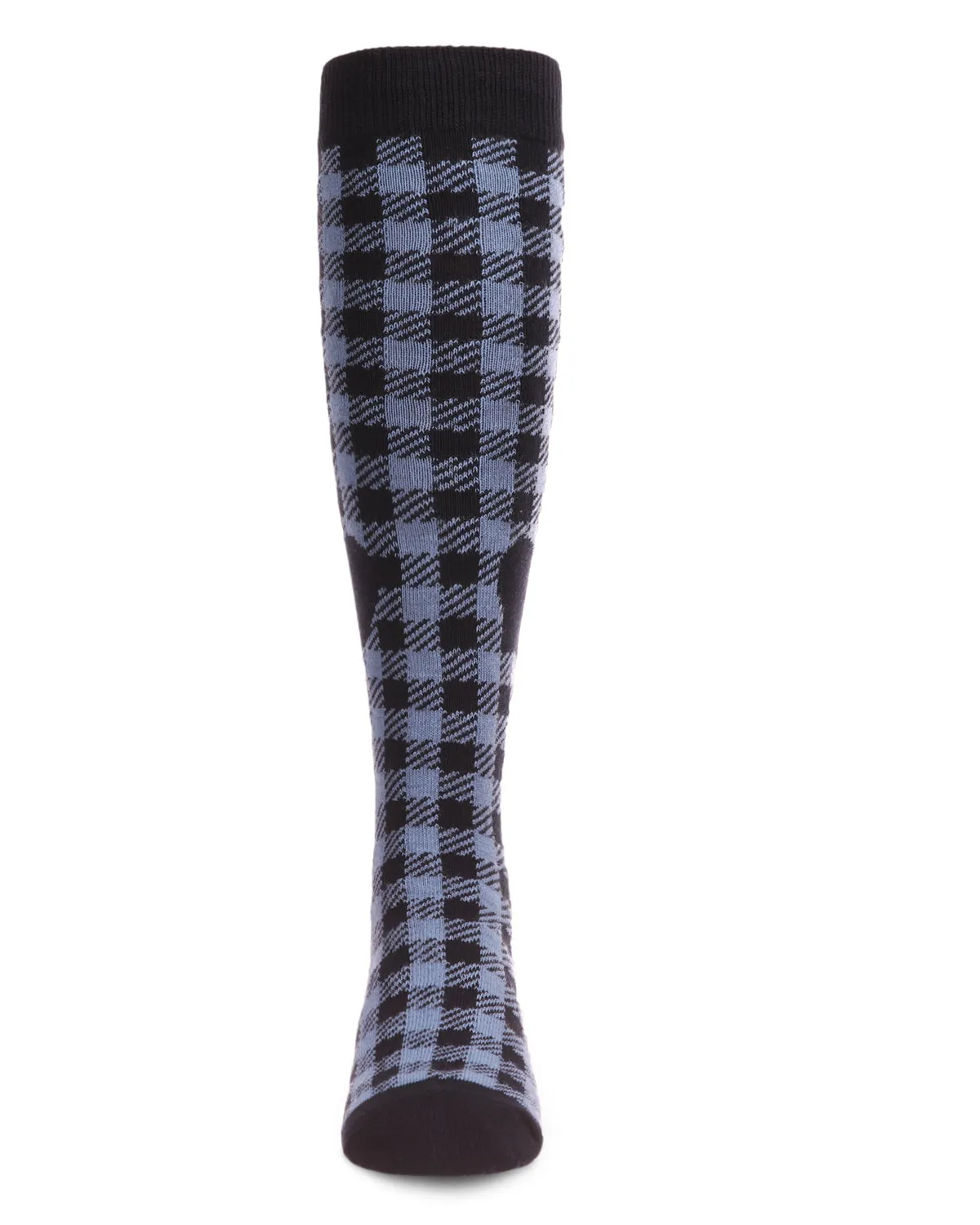 Gingham Heart Girls Cotton Blend Knee High Sock