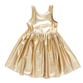 Girls Liza Lame Dress - Gold