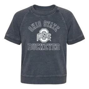 Girls Ohio State Buckeyes Cheer Squad Grey Short Sleeve Sweatshirt