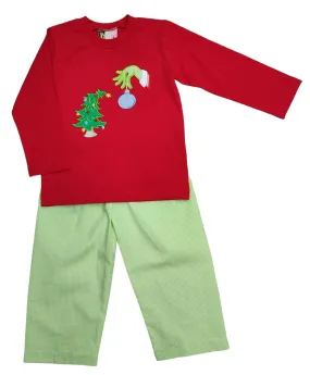 Green & Grumpy Applique Pant Set