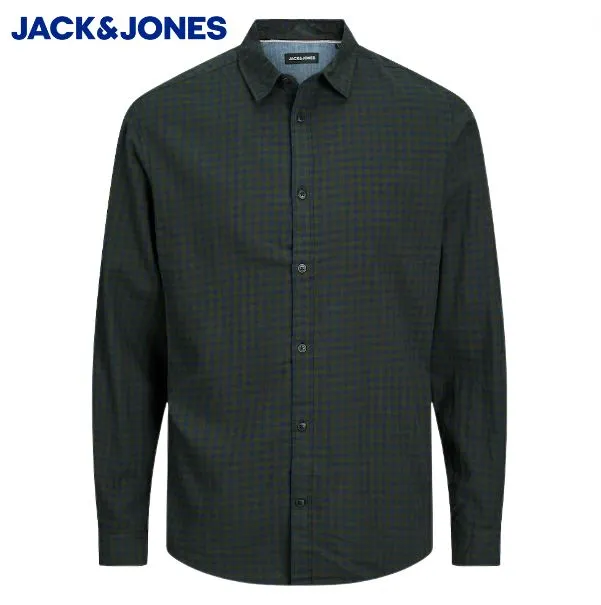 Jack & Jones Gingham Twill Forest Shirt Green