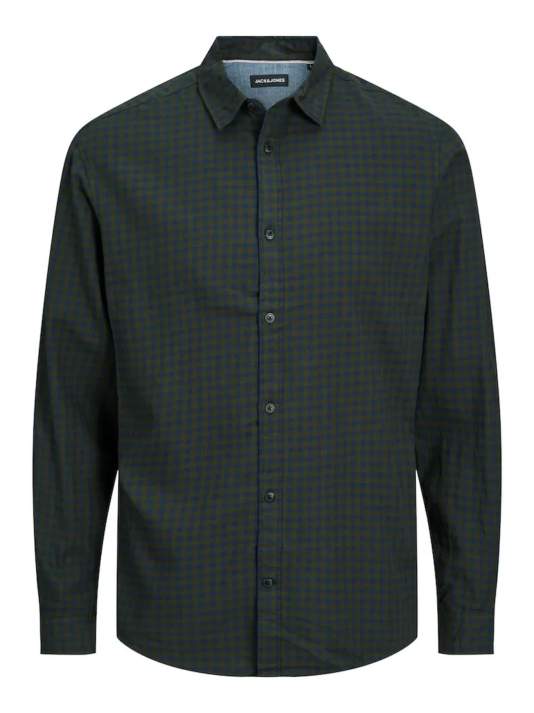 Jack & Jones Gingham Twill Forest Shirt Green