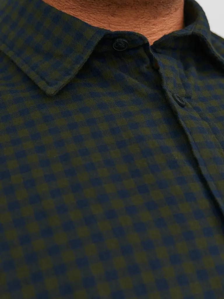 Jack & Jones Gingham Twill Forest Shirt Green