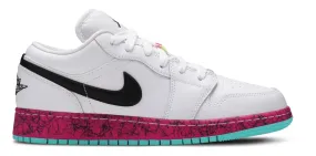 JORDAN 1 LOW MULTI-COLOUR MIDSOLES WHITE (GS)