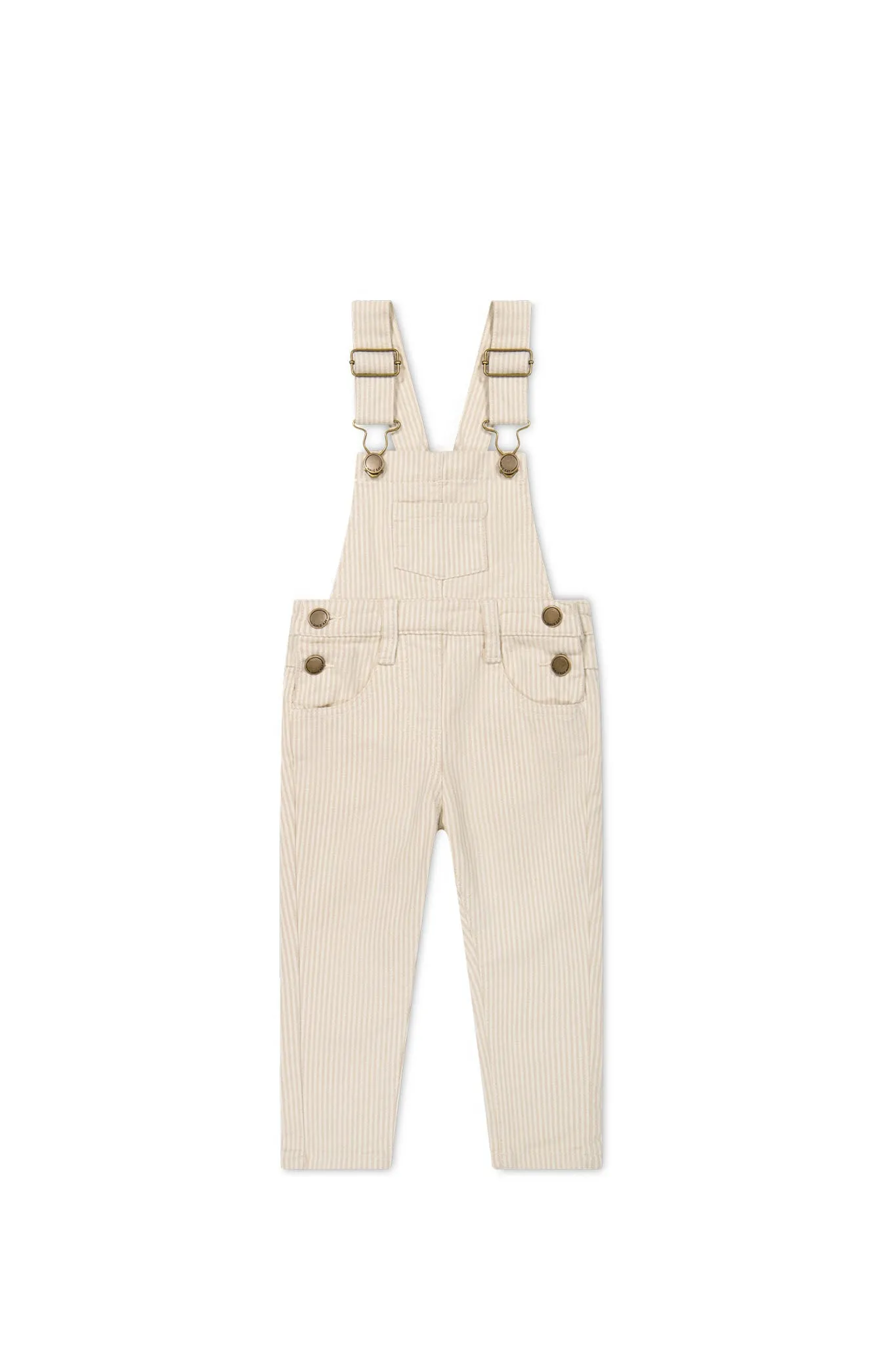 Jordie Overall - Fine Stripe Biscuit/Cloud