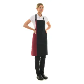 Kitchen Apron with Burgundy Color Stripe - MANELLI