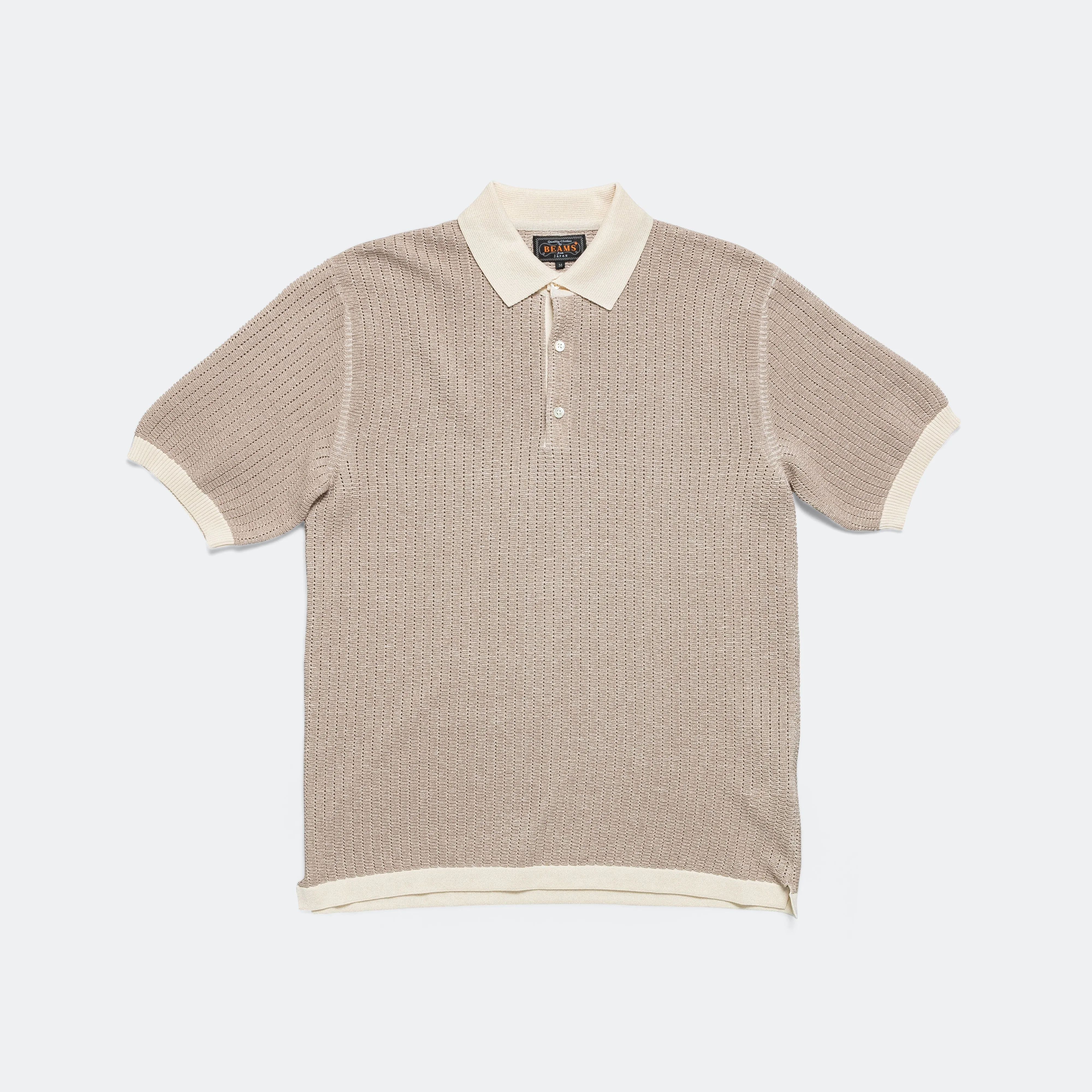 Knit Polo WASHI 2 Tone - Off White