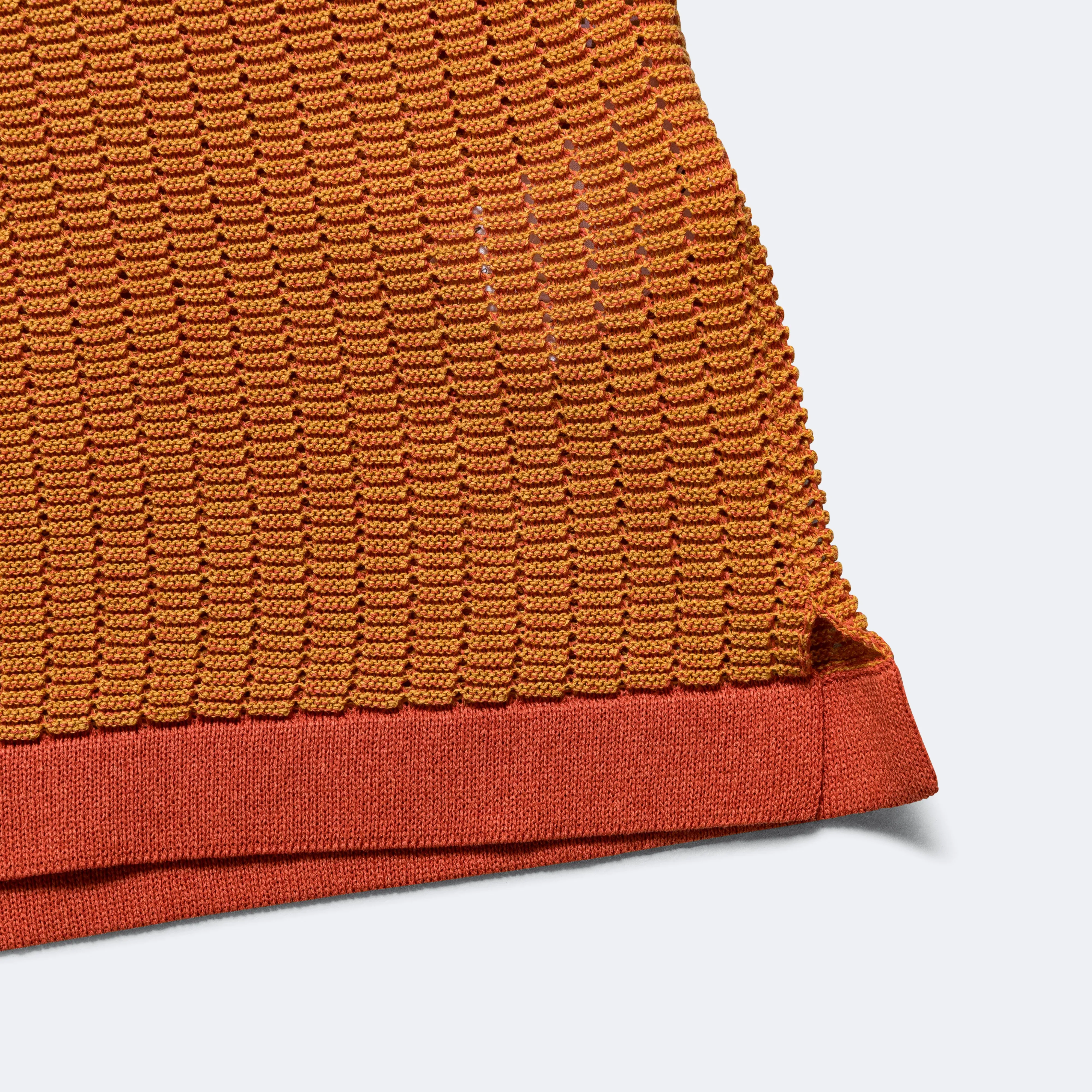 Knit Polo WASHI 2 Tone - Orange