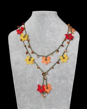 Lariat with Star Motif -  Yellow, Orange & Red