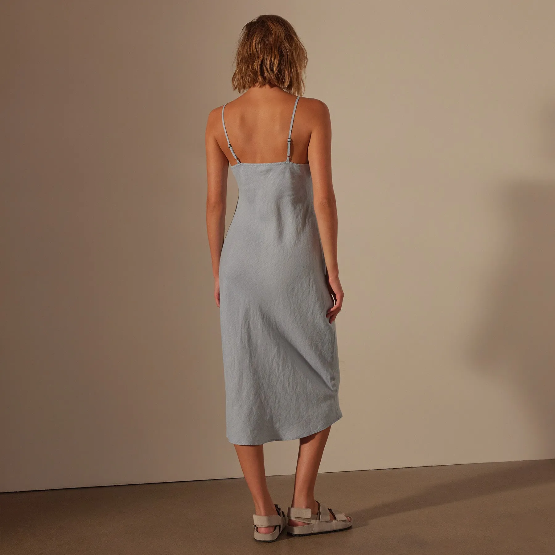 Lightweight Linen Cami Dress - Open Sky Pigment