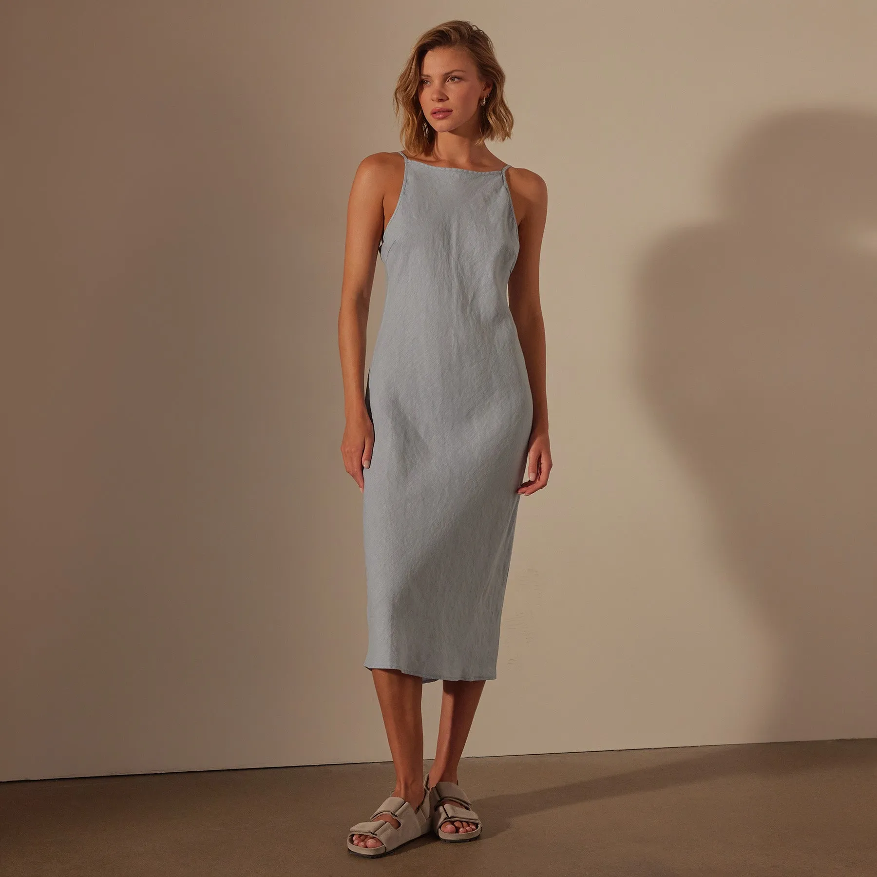 Lightweight Linen Cami Dress - Open Sky Pigment