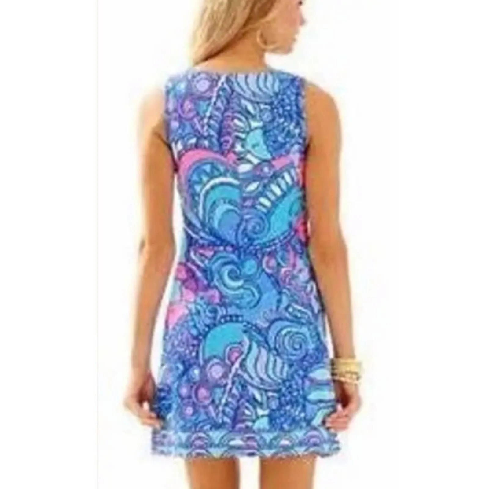 Lilly Pulitzer Blue Abigail Shift Dress Multi Sea Jewels