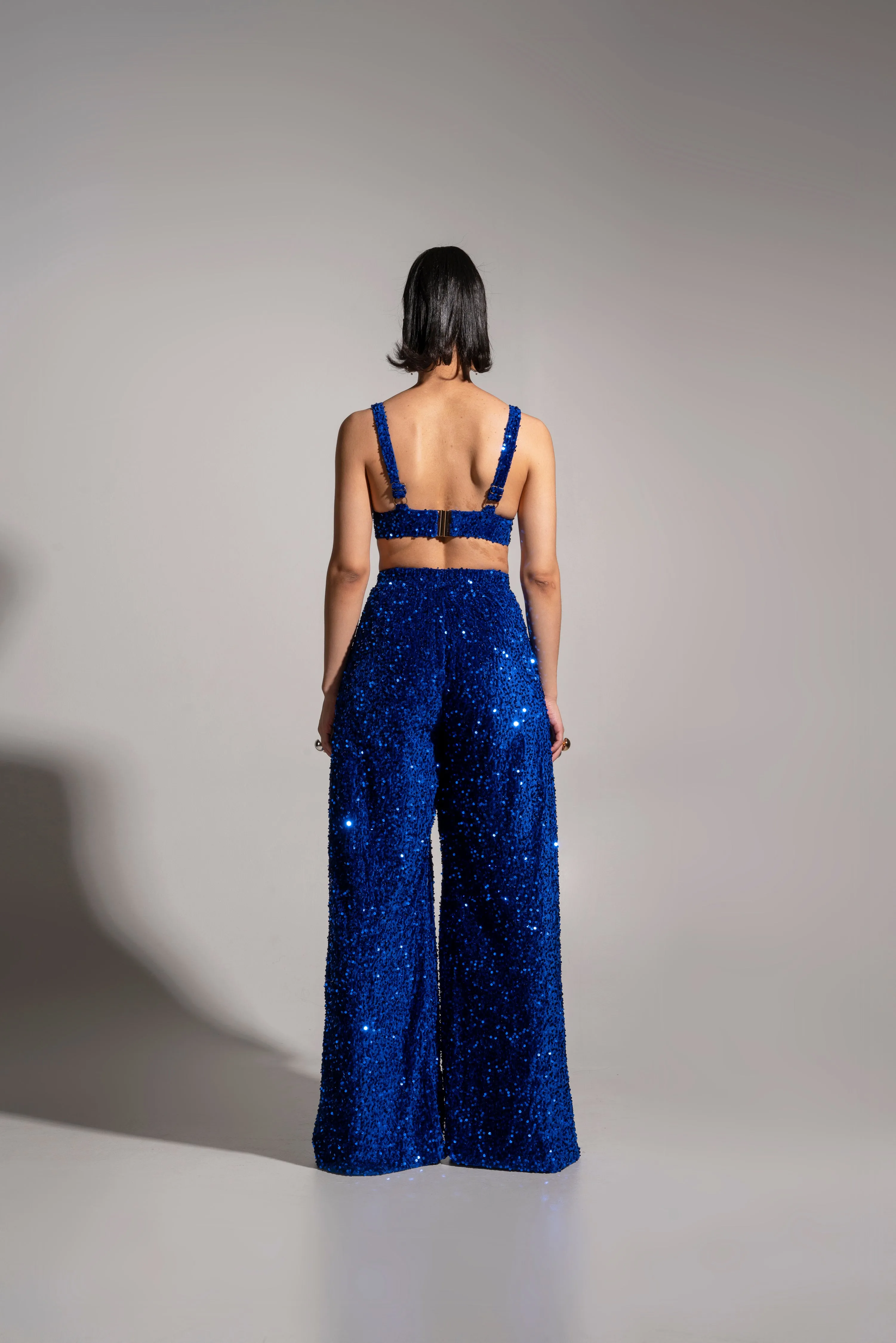 LIZA Sequin Pant Set in SAPPHIRE