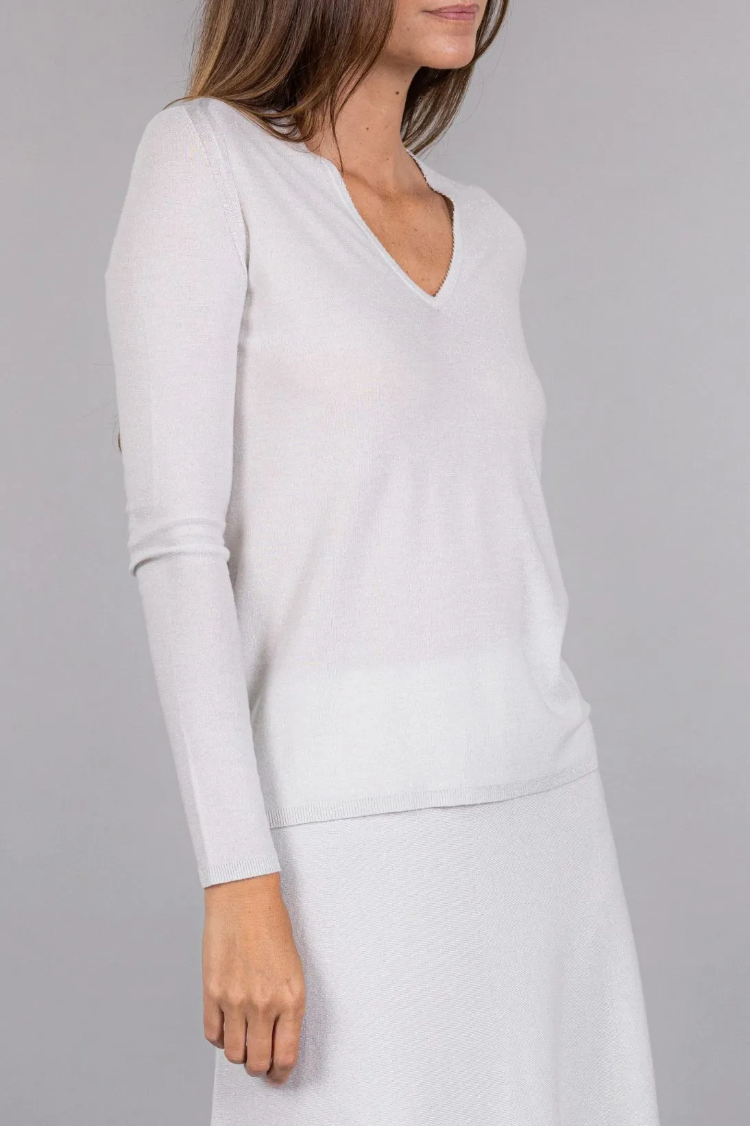 LUREX V-NECK TOP