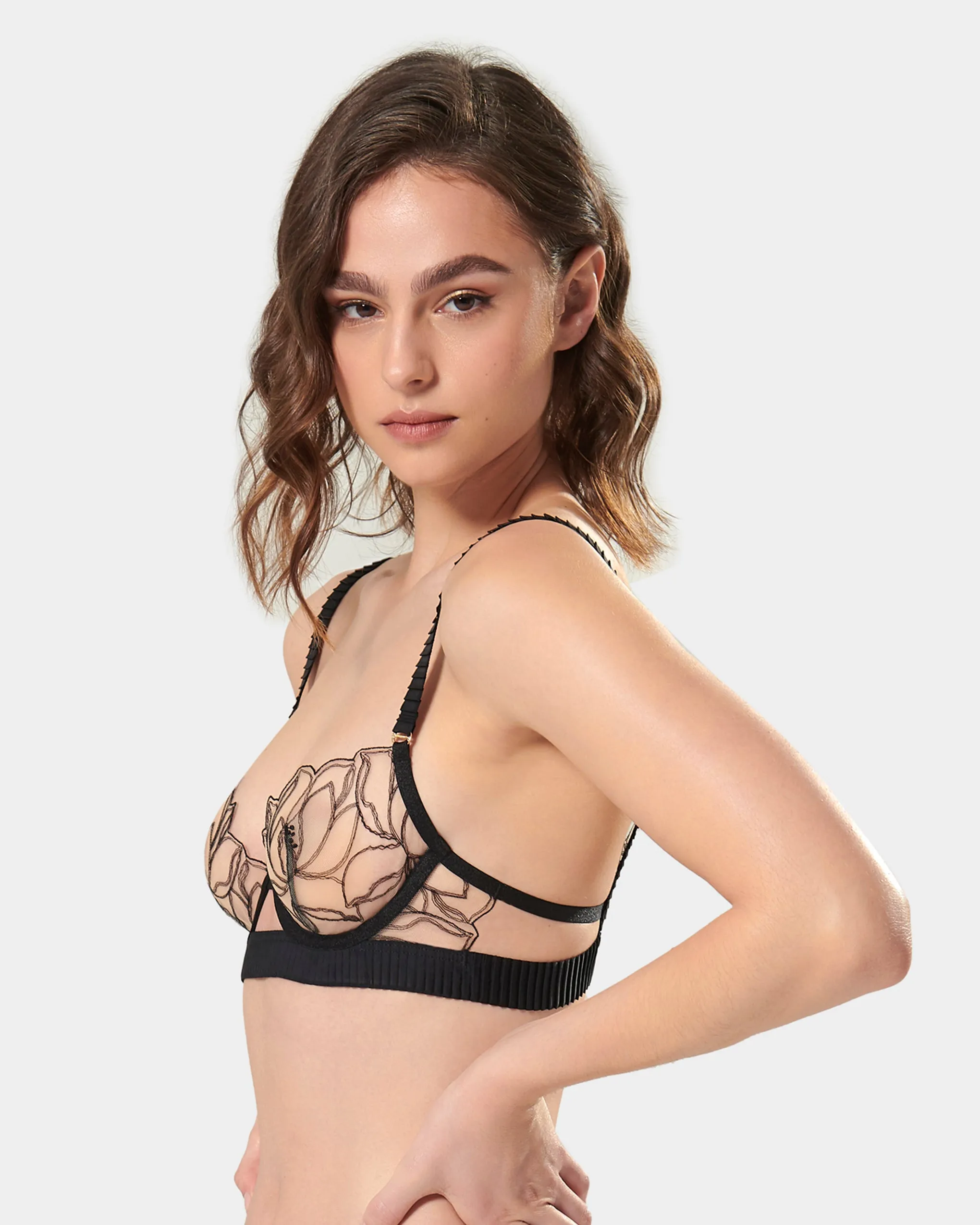 Maia Wired Bra Black/Sheer