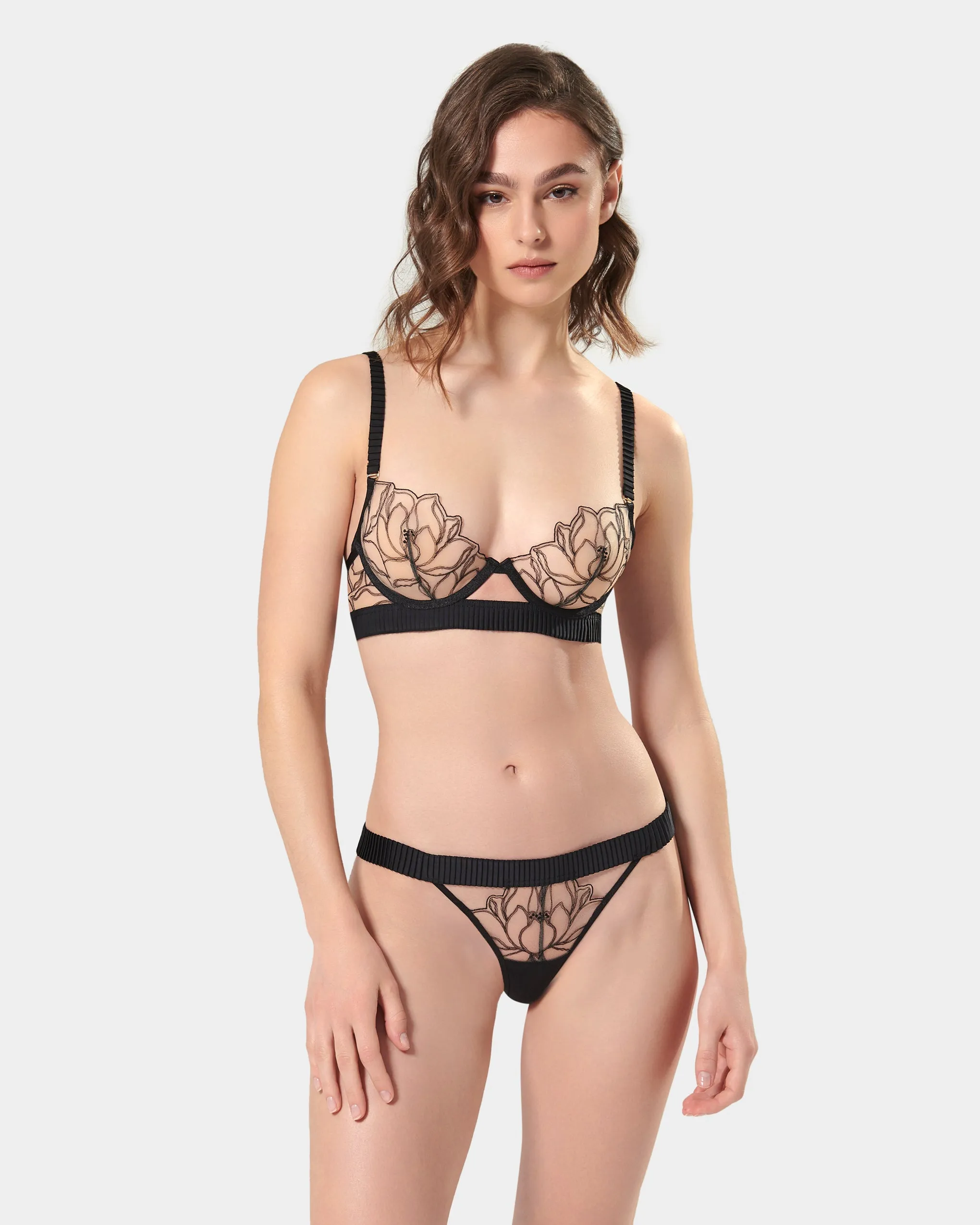 Maia Wired Bra Black/Sheer