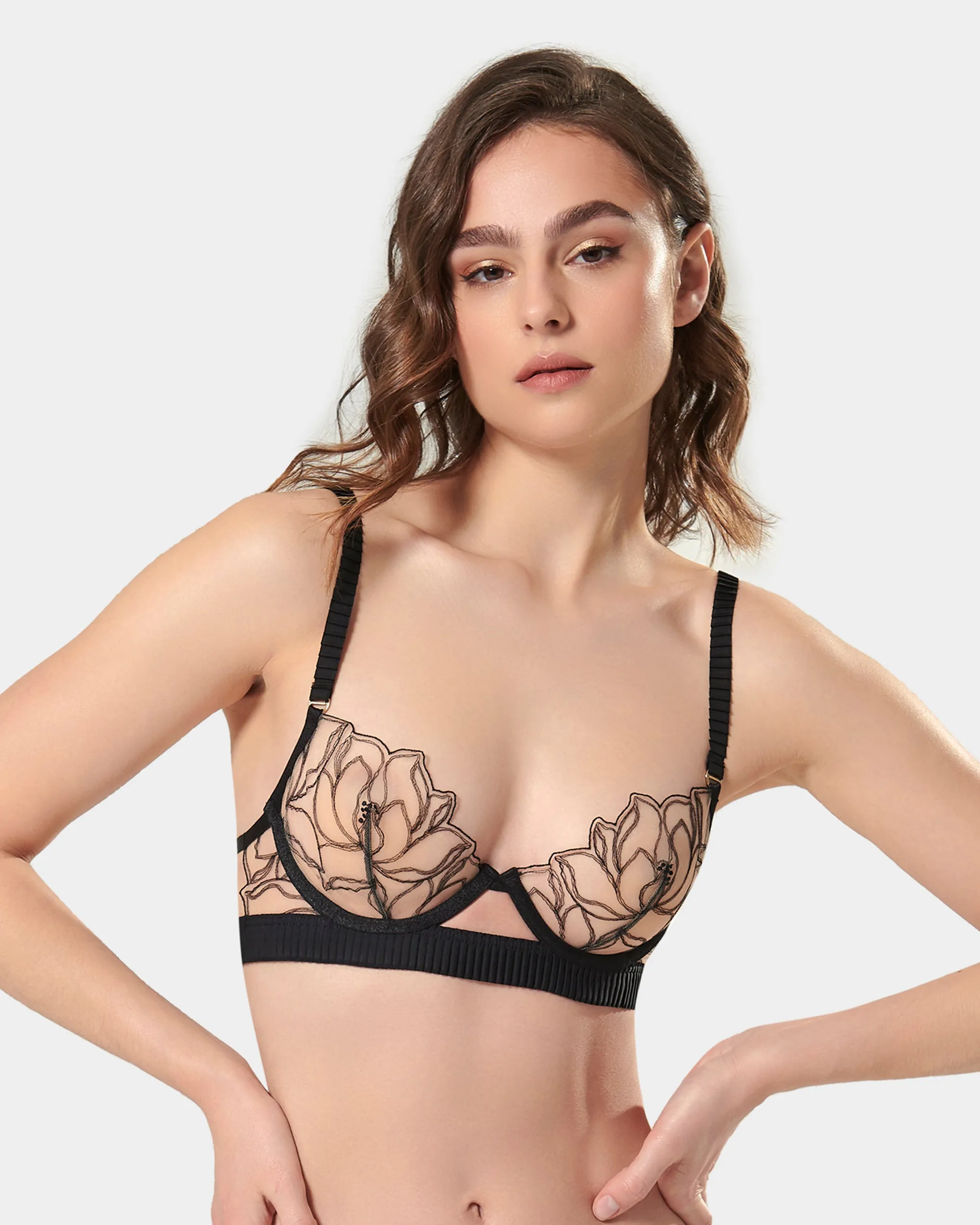 Maia Wired Bra Black/Sheer