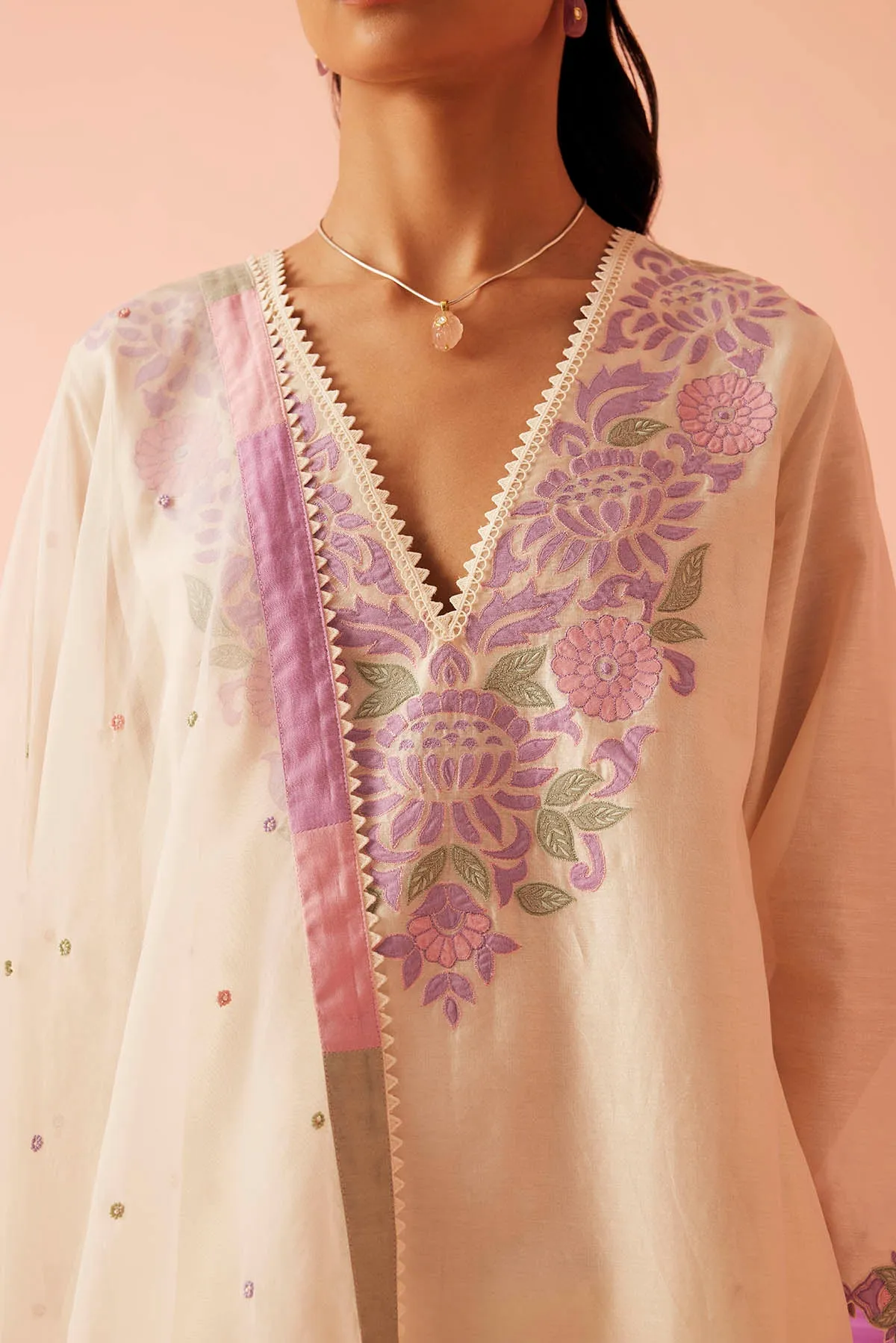 Mystic Blooms Applique Kurta Set