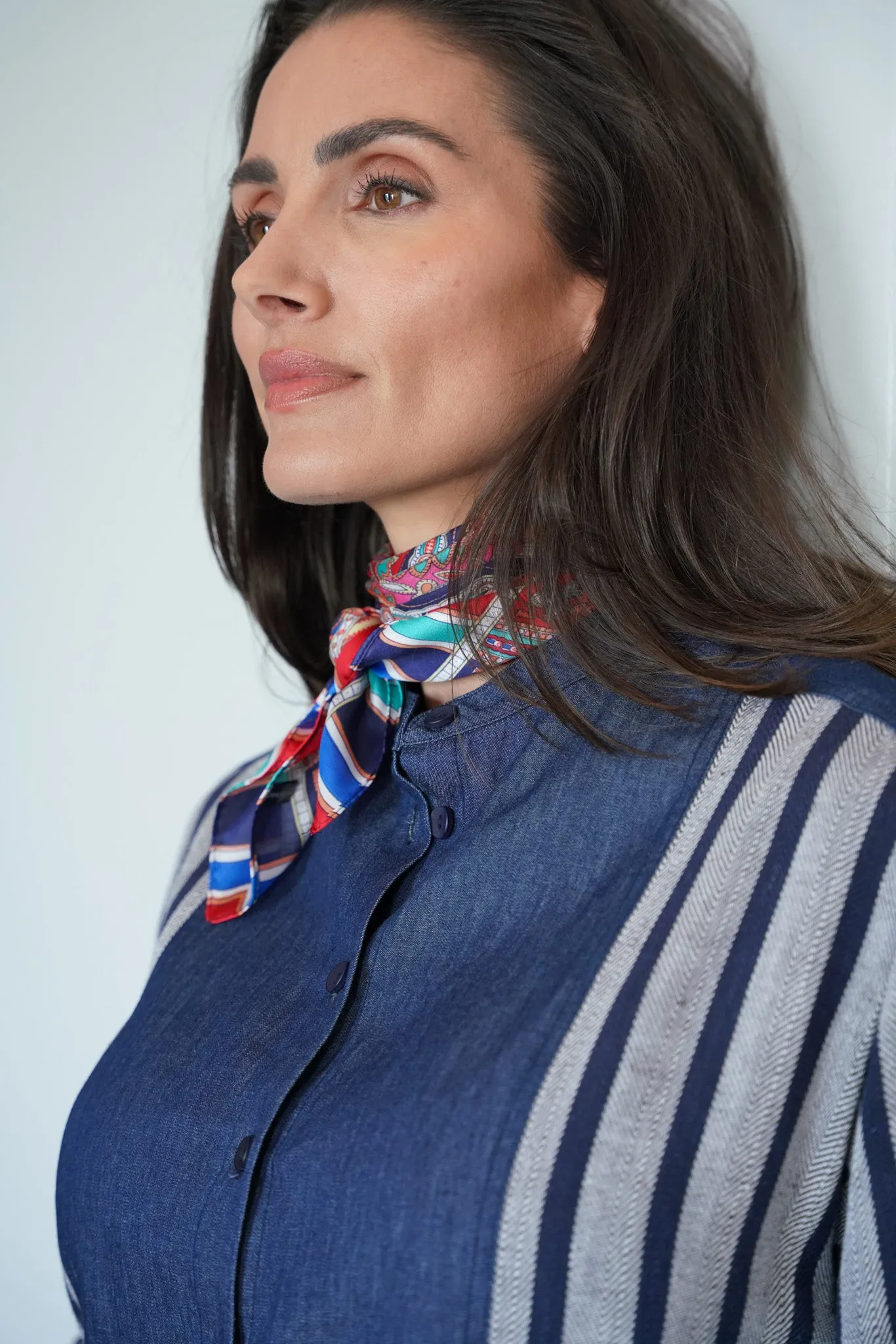 Navy Stripe Bib Shirt