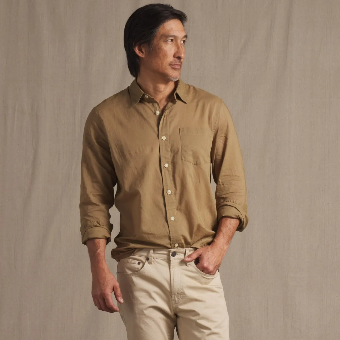 Portofino Featherweight Poplin Shirt - Ermine