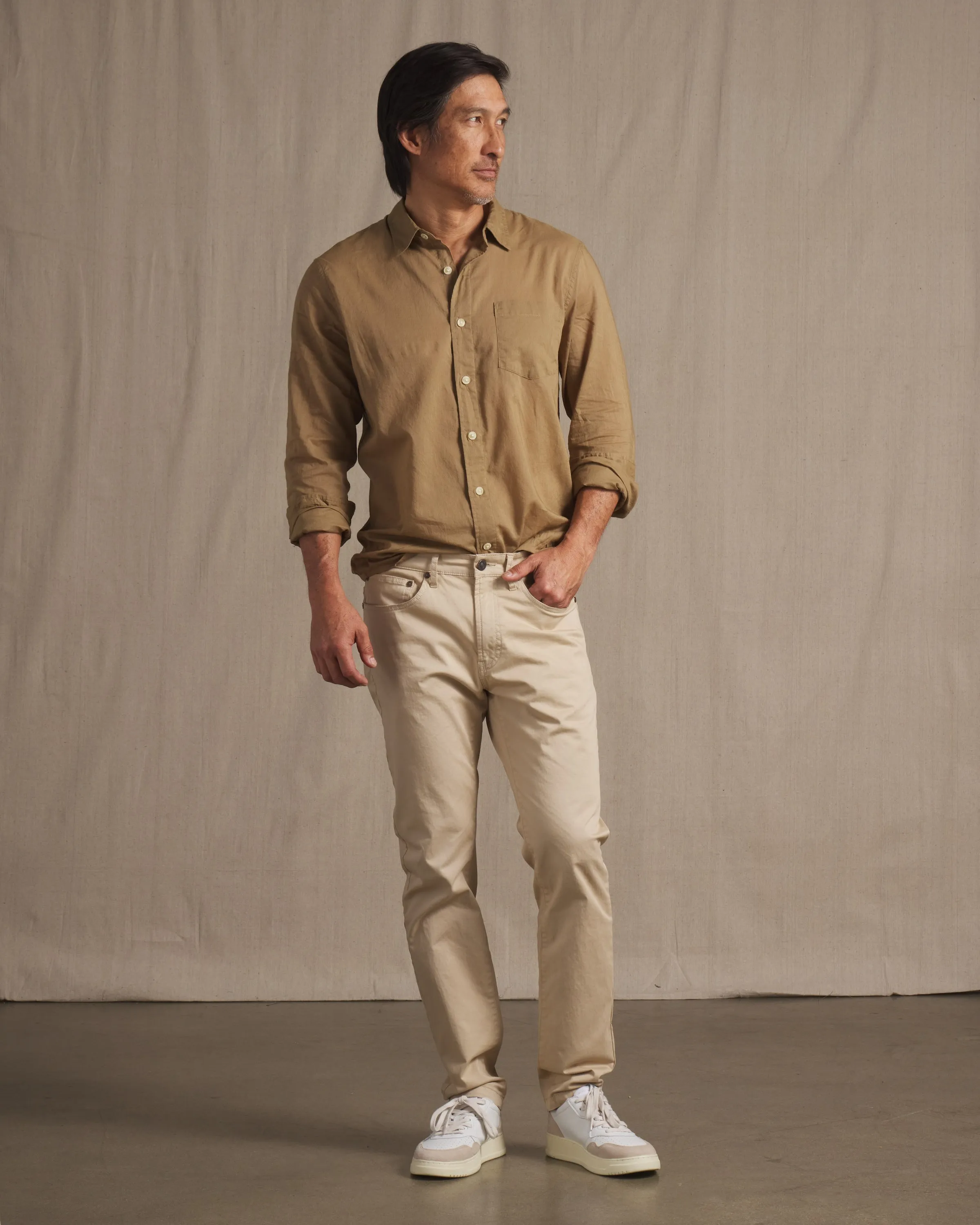 Portofino Featherweight Poplin Shirt - Ermine