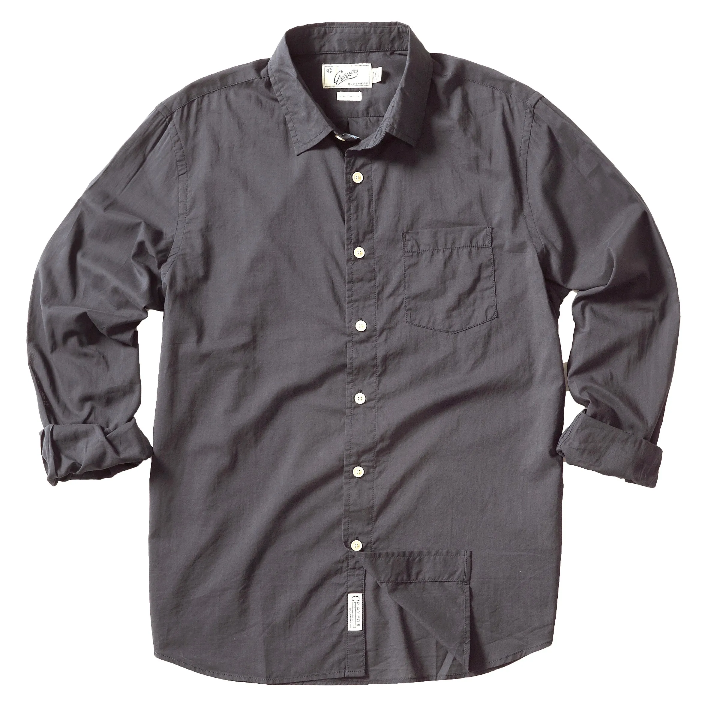 Portofino Featherweight Poplin Shirt - Forged Iron