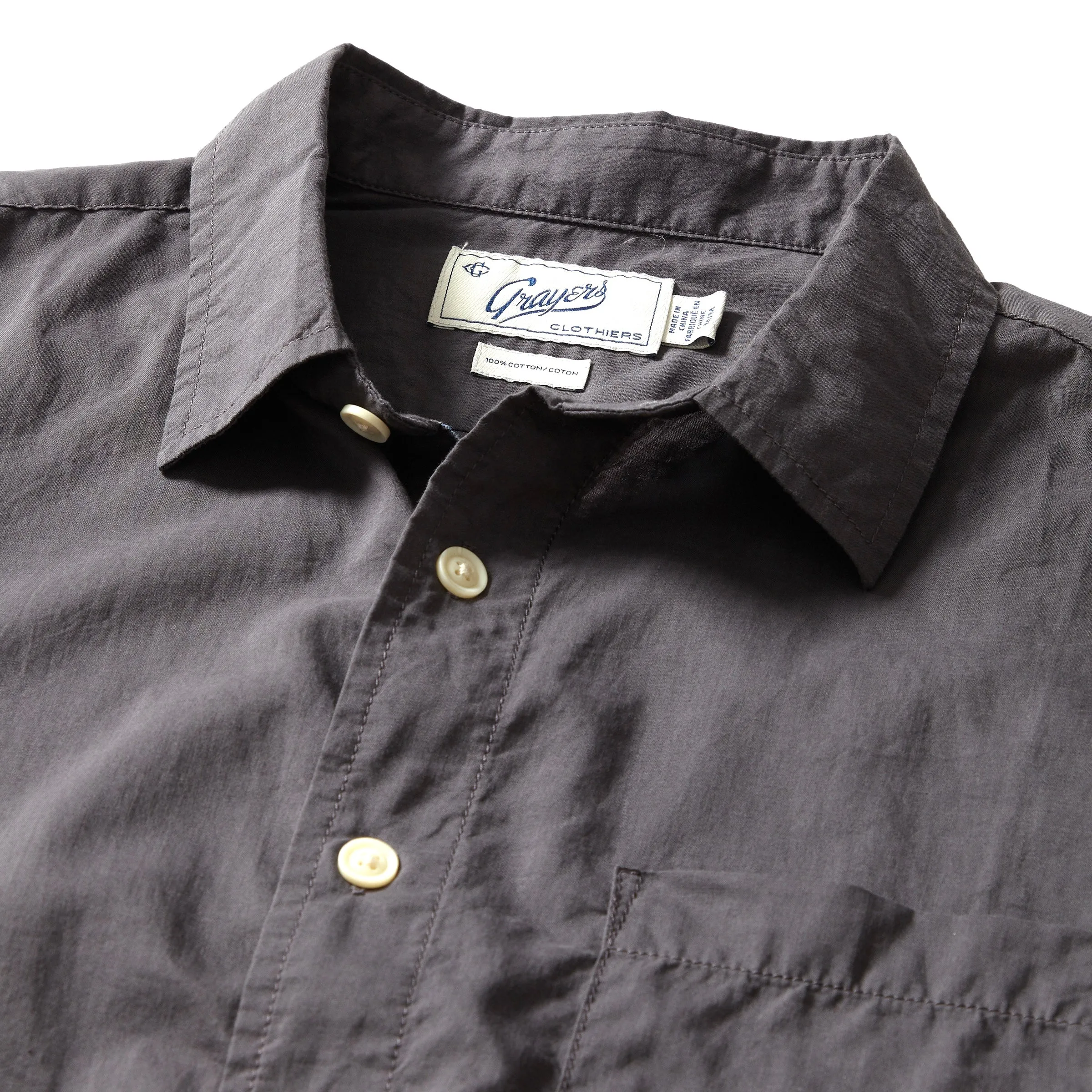 Portofino Featherweight Poplin Shirt - Forged Iron