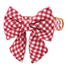 Red Gingham Lady Bow Collar