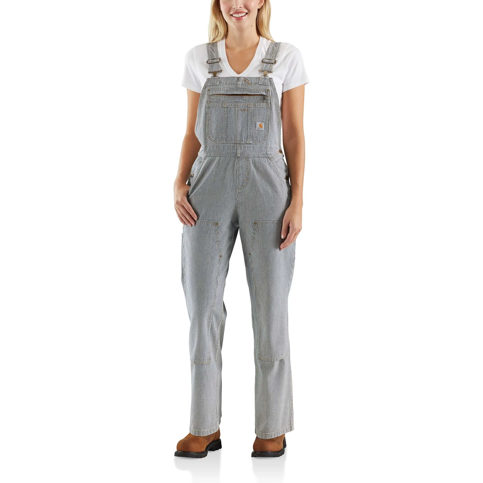 Relaxed Fit Denim Railroad Stripe Bib Overall