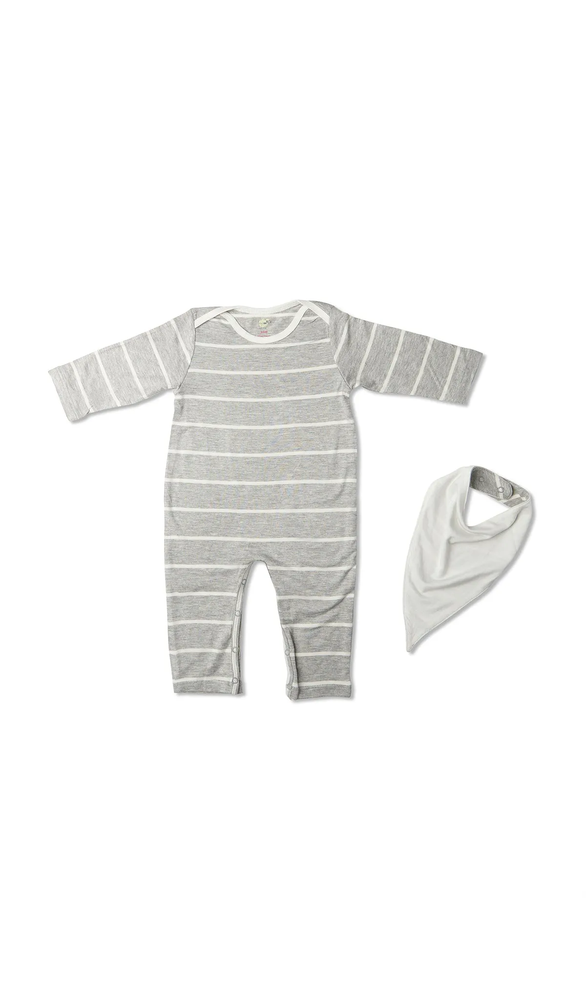 Romper 2-Piece - Heather Grey Stripe