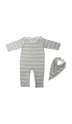 Romper 2-Piece - Heather Grey Stripe