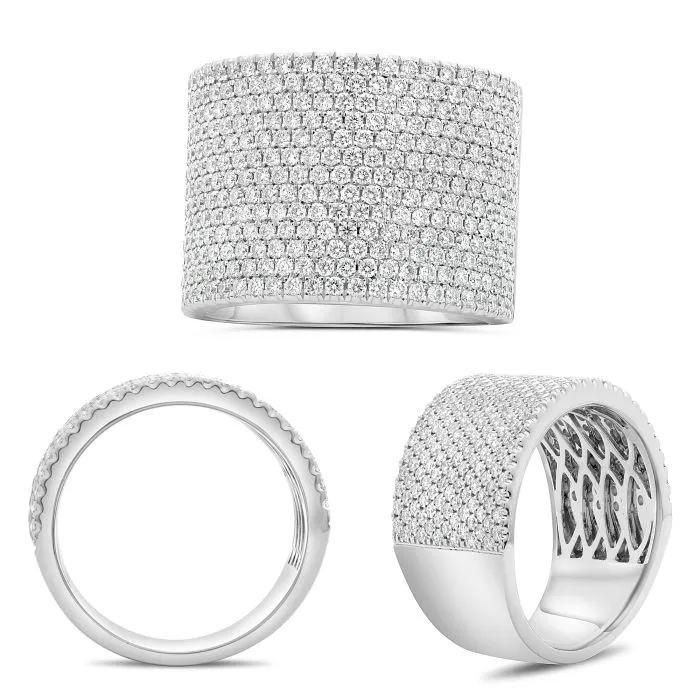 ROSET Opulence 14K White Gold Wide Diamond Pave Band