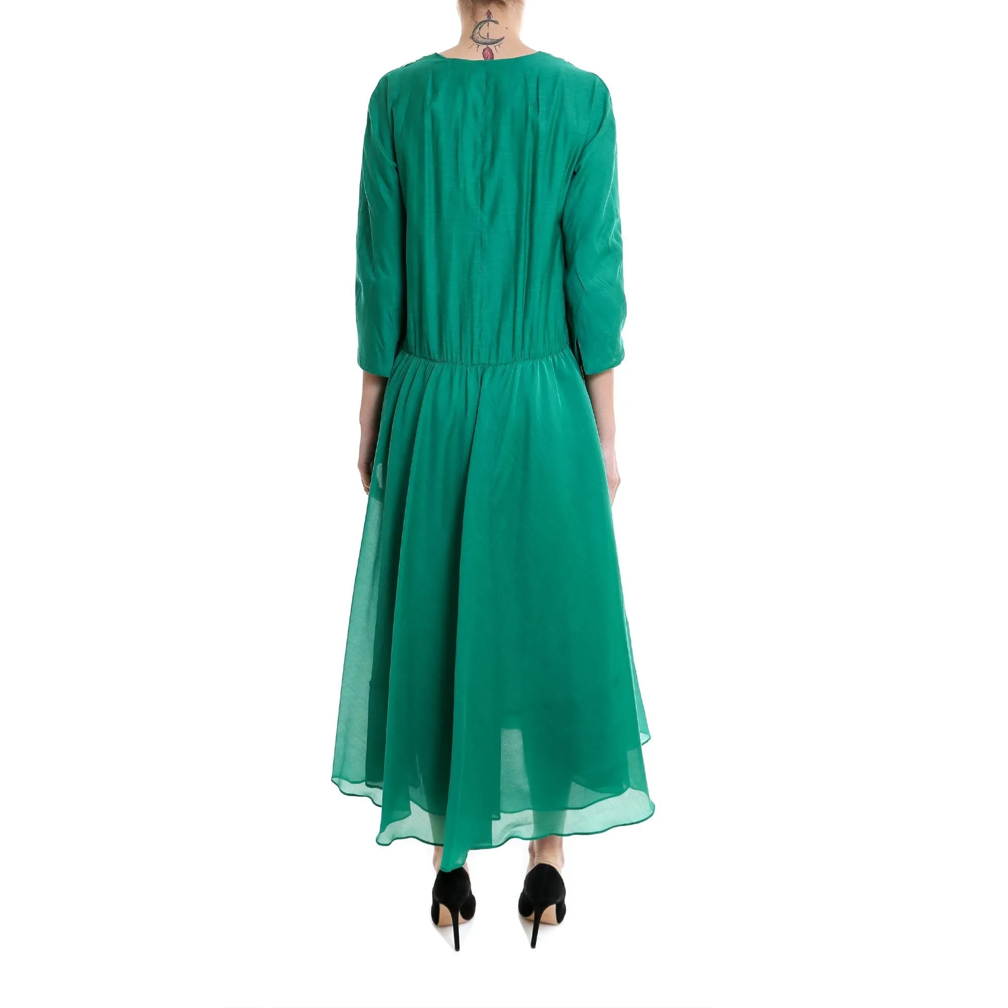 'S Max Mara Gathered Skirt Dropped Waist Dress