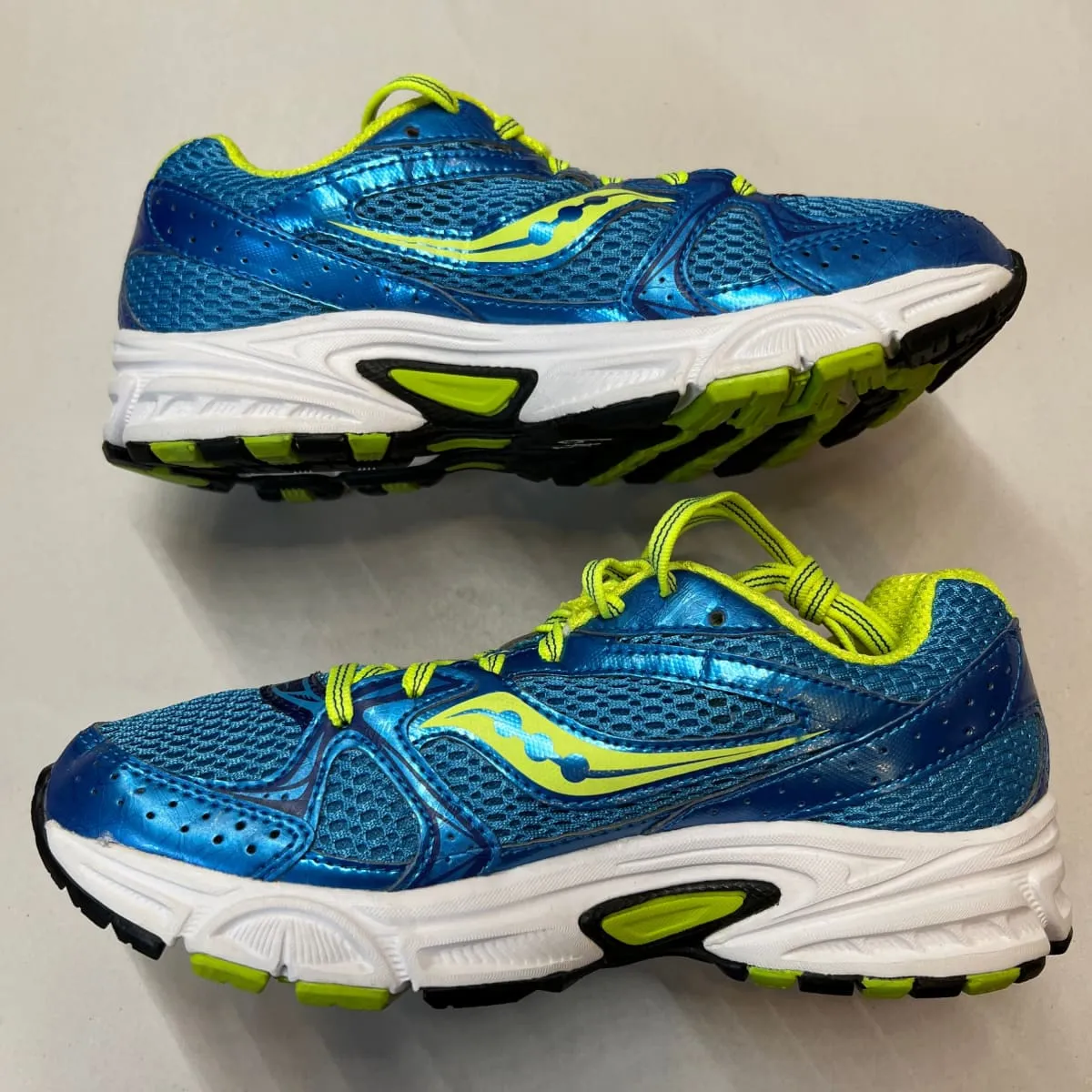 SAUCONY Women's Grid Cohesion 6 -Blue/Citron- Running Shoe - Size 6.5M Preowned