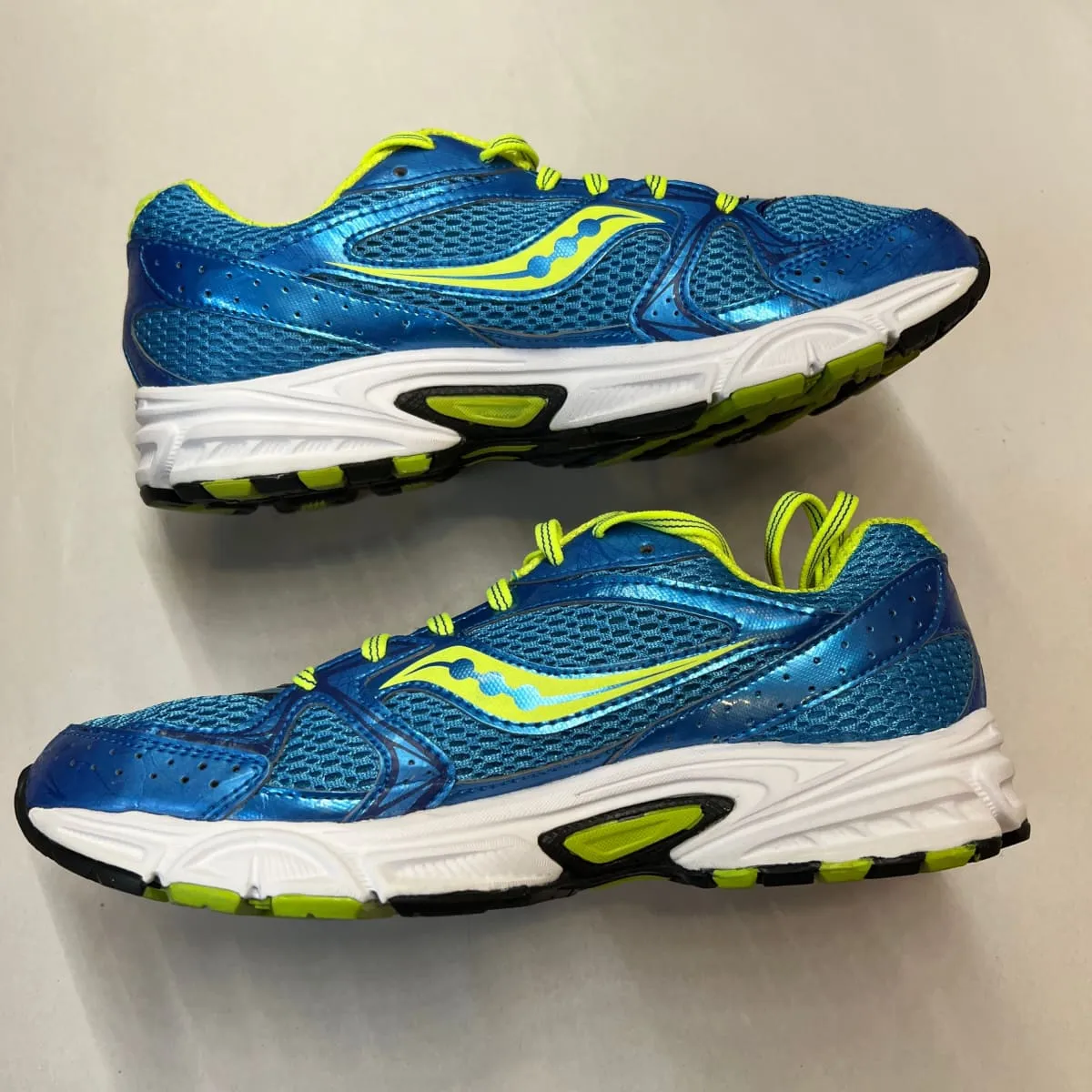 SAUCONY Women's Grid Cohesion 6 -Blue/Citron- Running Shoe - Size 8.5M Preowned