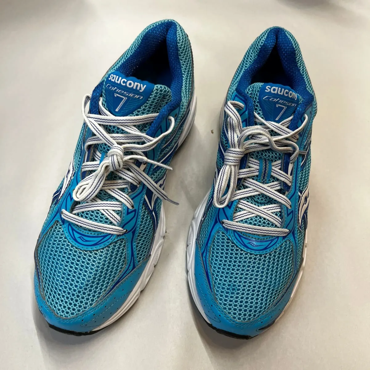 SAUCONY Women's Grid Cohesion 7 -Blue/White- Running Shoe Size 11M - Preowned