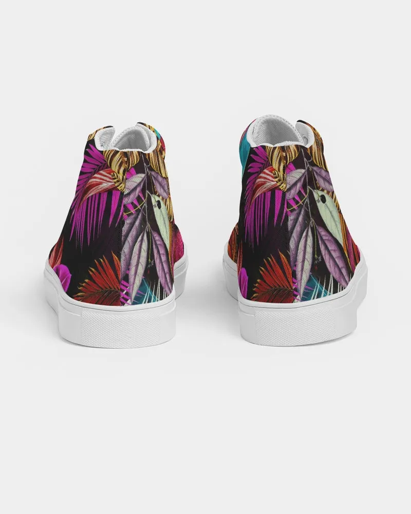 SMF Feminine Foliage Feather Hightop Canvas Shoe