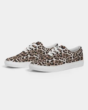 SMF Leopard Print Feminine Lace Up Canvas Shoe