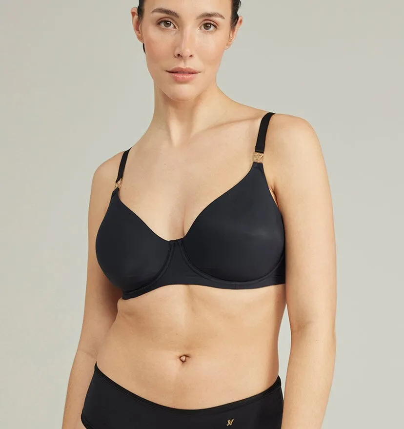 Smooth full cup t-shirt bra [Black]