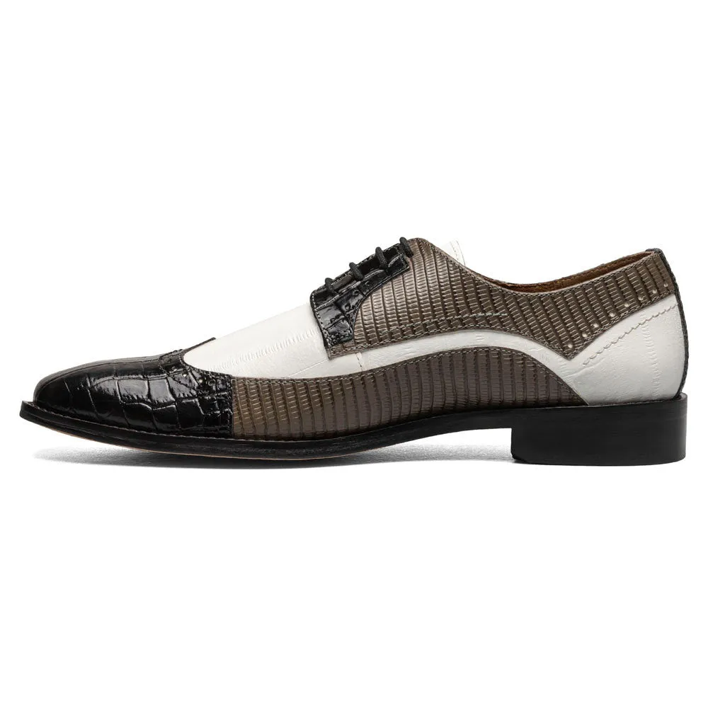 Stacy Adams Gallinari Black and Grey Wingtip Lace Up