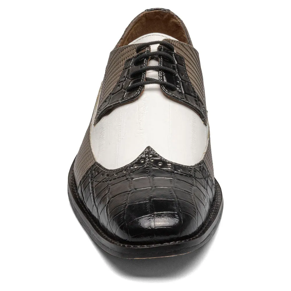 Stacy Adams Gallinari Black and Grey Wingtip Lace Up