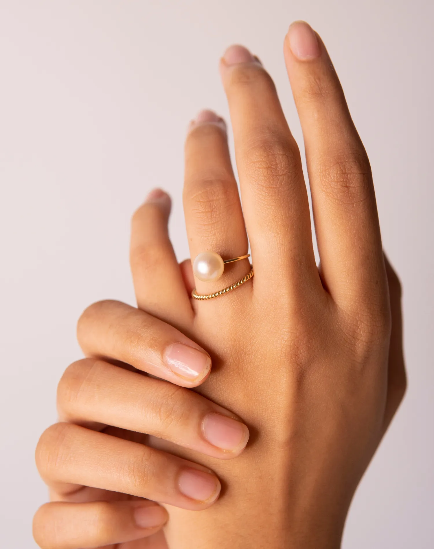 Suspended Pearl Ring