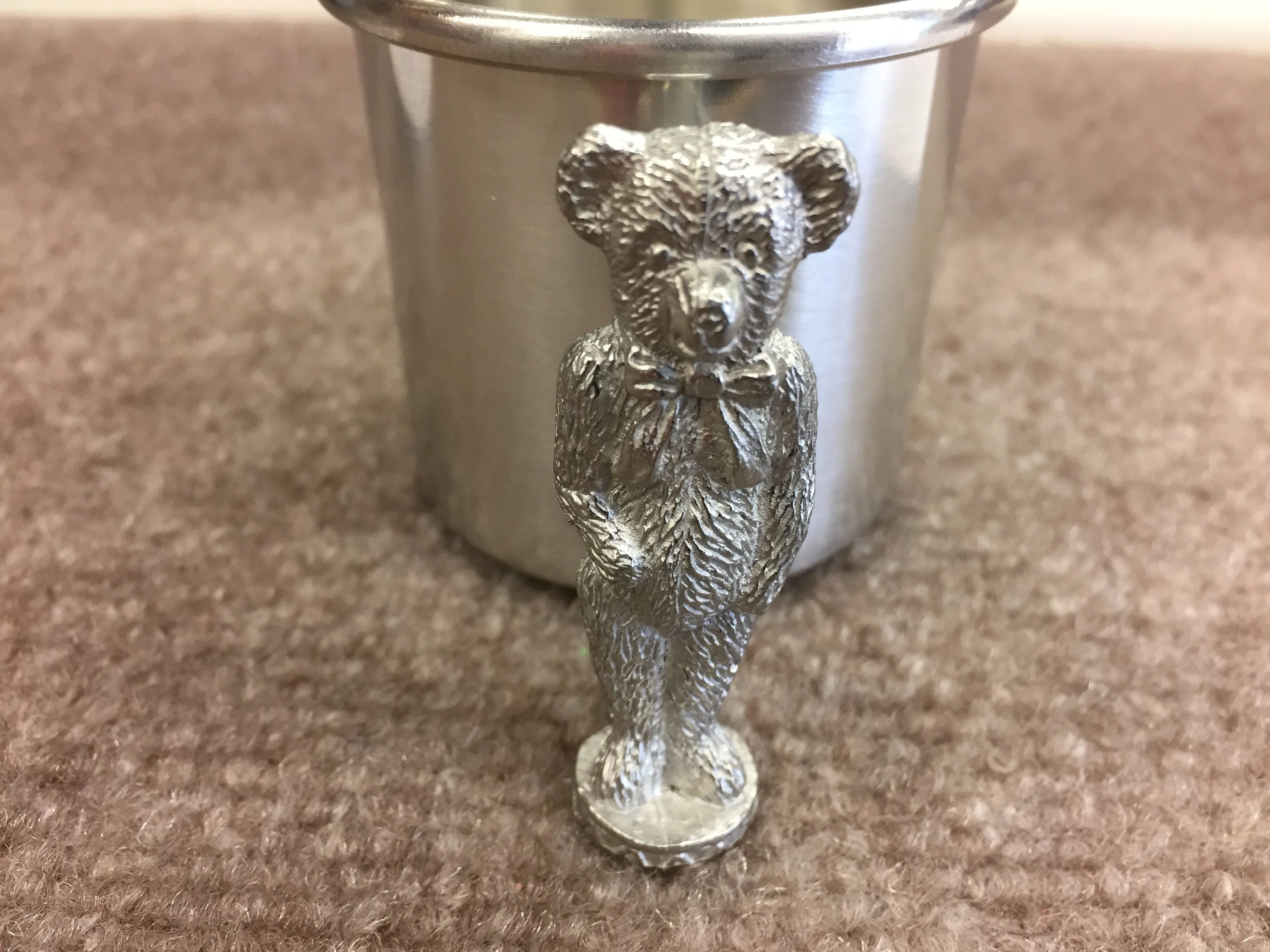 Teddy Bear Baby Pewter Cup